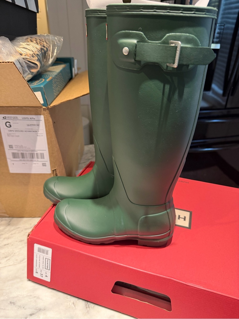 Hunter Tall Matte Forest Green Rain Boots - Picture 5 of 7